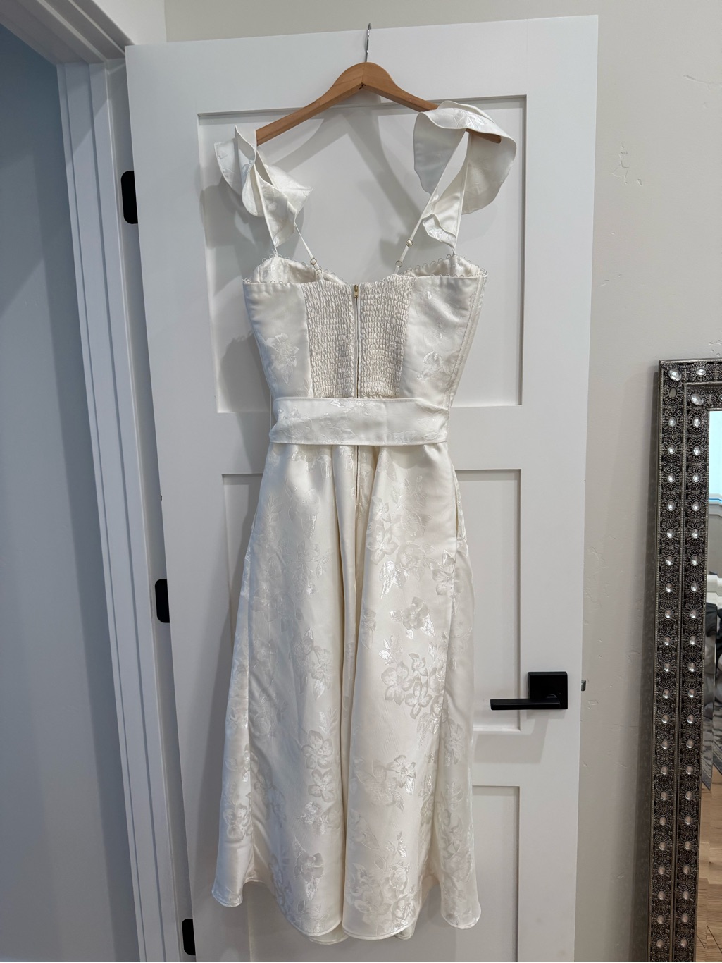 V. Chapman Vera Bustier Midi Dress In White Baroque Floral — image 2 of 6